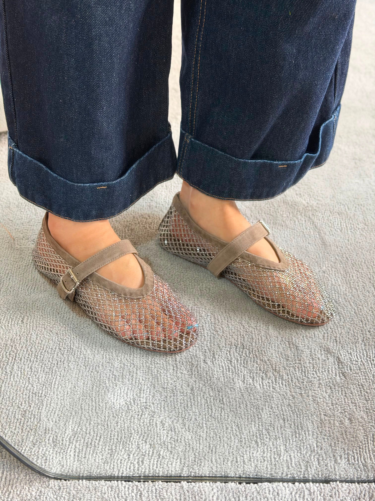 Alaïa Black Fishnet Ballet Flats - 9