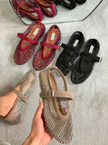 Alaïa Black Fishnet Ballet Flats