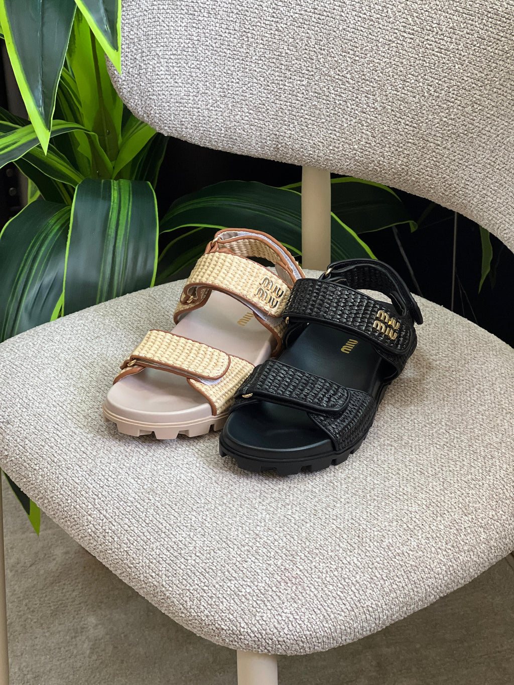Miu Miu Canvas slide sandals - 3