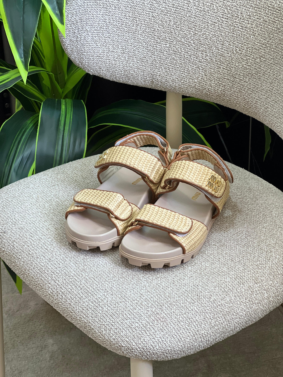Miu Miu Canvas slide sandals - 5