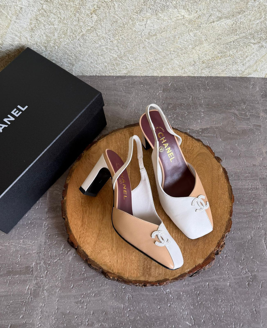 Chanel Slingbacks in Lambskin and Patent - 4