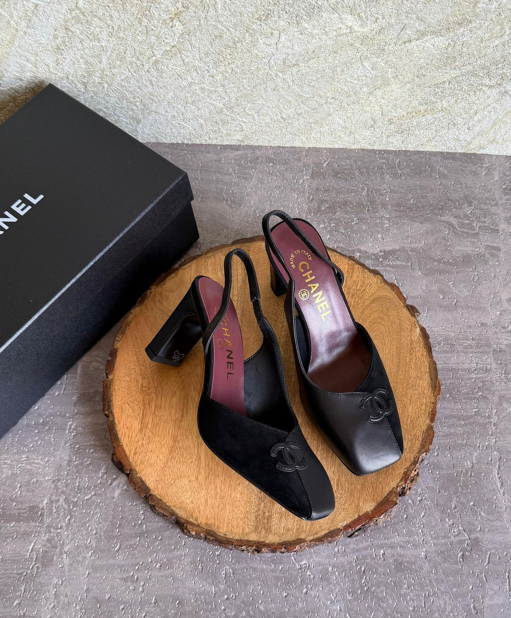 Chanel Slingbacks in Lambskin and Patent - 2