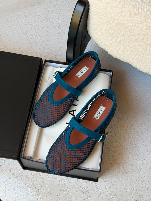 Alaïa  Suede Mesh Ballet Flats