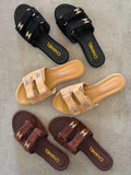 Chanel flat sandals in Suede