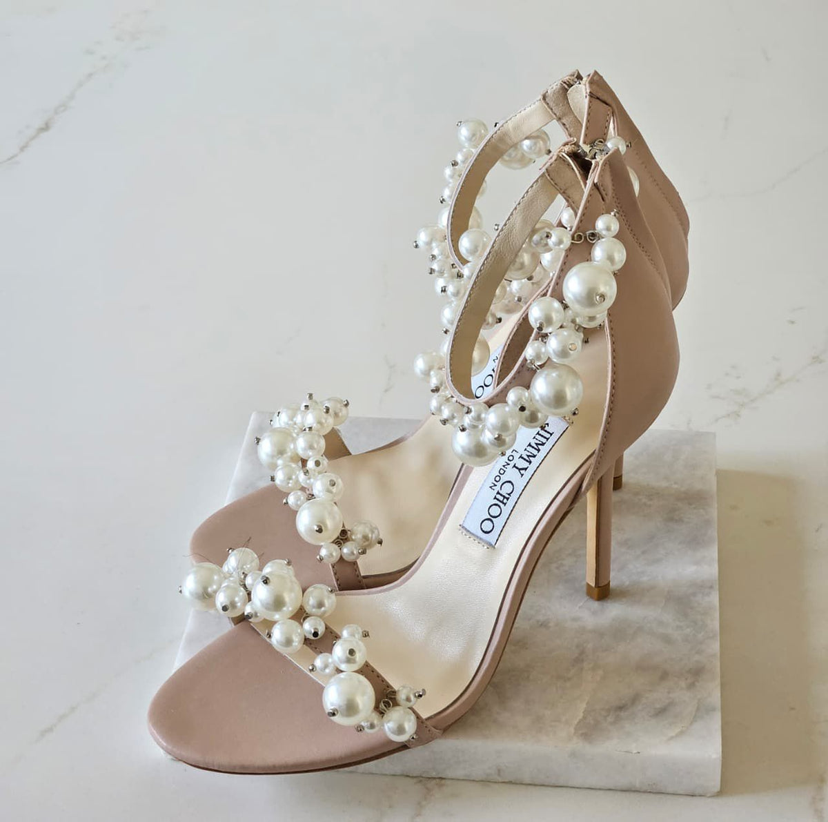 Jimmy Choo Maisel 100 Embellished Leather Sandals - 10