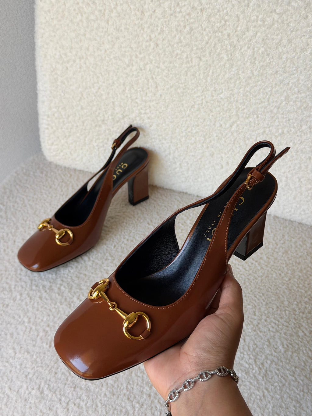 Gucci Leather Horsebit Slingback Pumps - 5