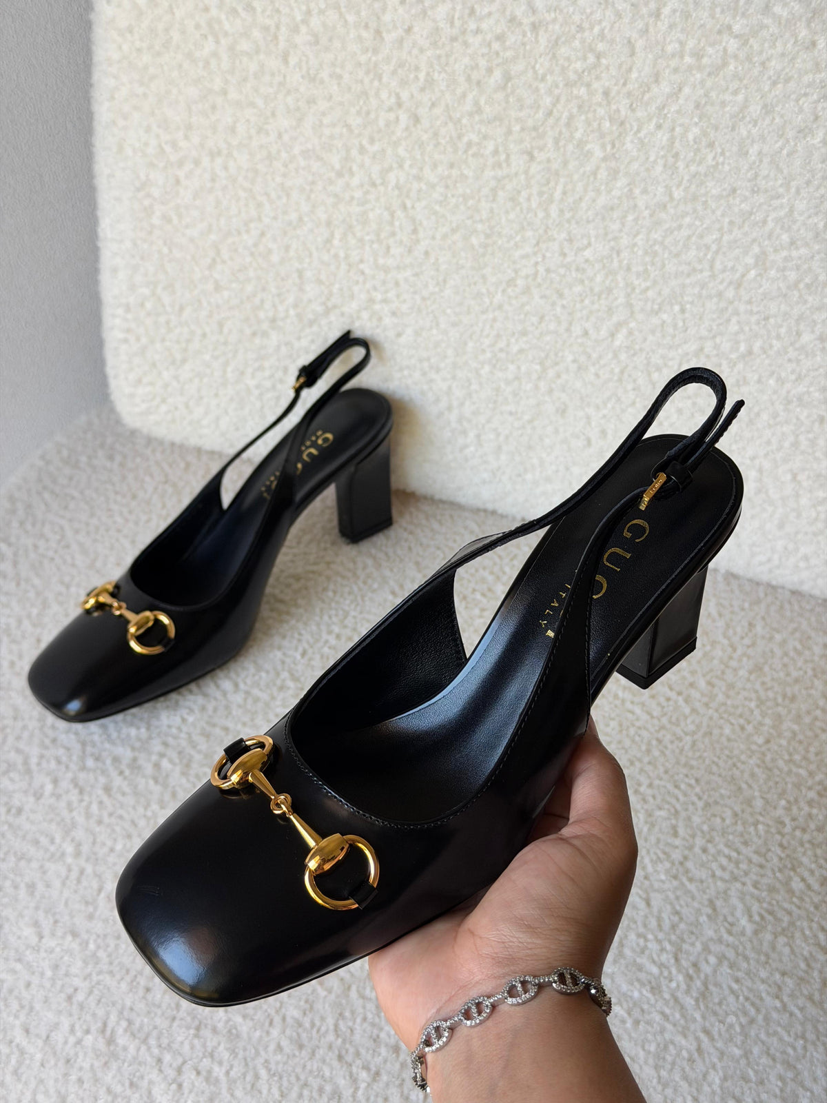 Gucci Leather Horsebit Slingback Pumps - 3