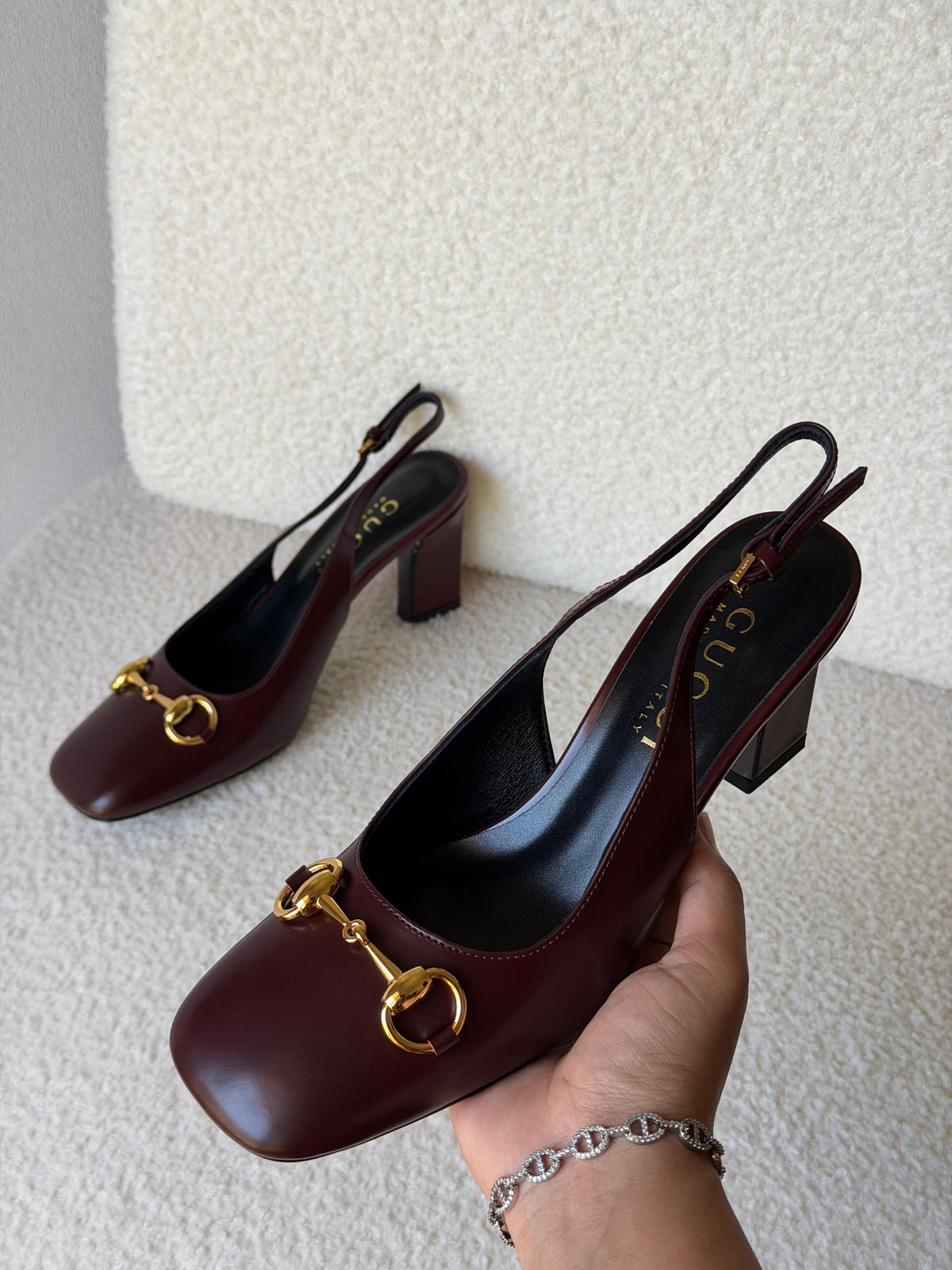Gucci Leather Horsebit Slingback Pumps - 13