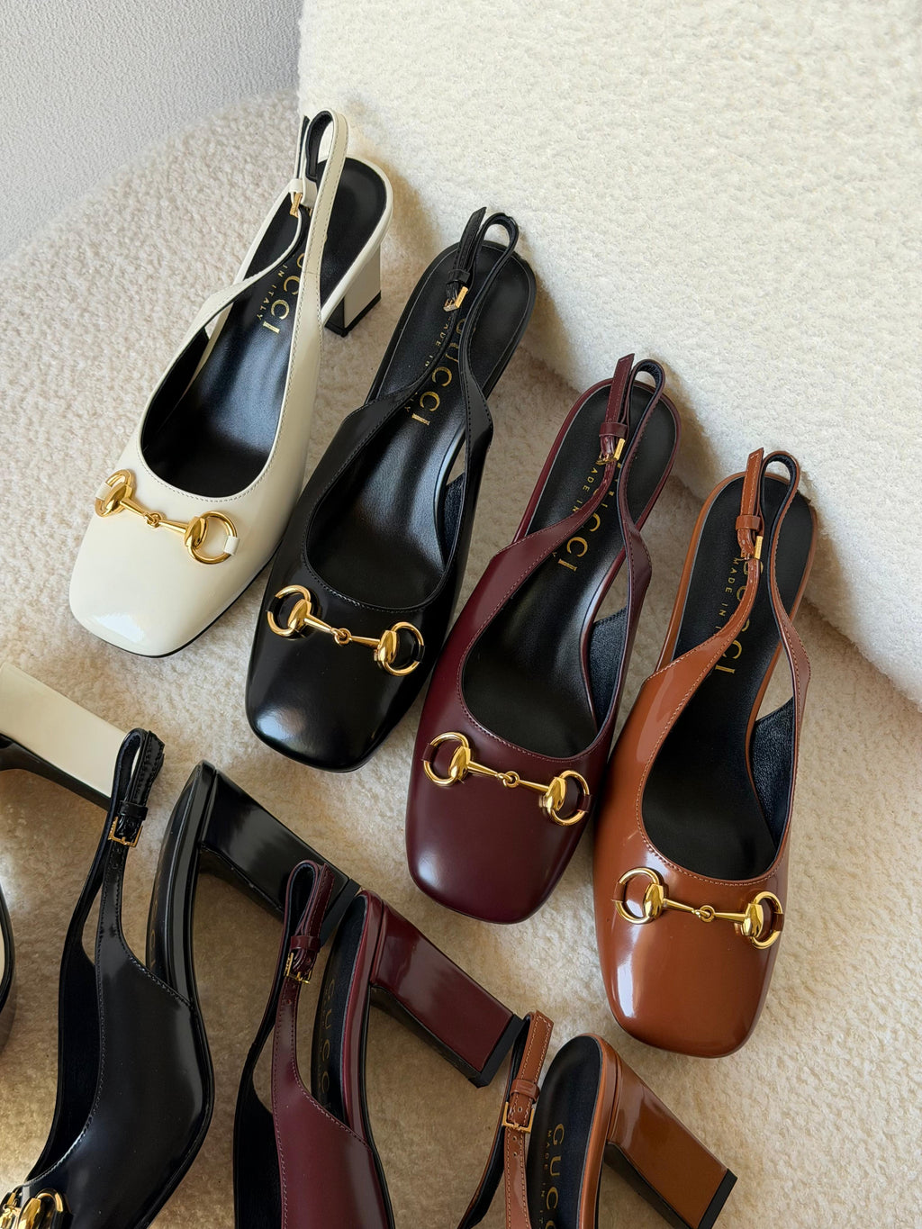 Gucci Leather Horsebit Slingback Pumps - 15