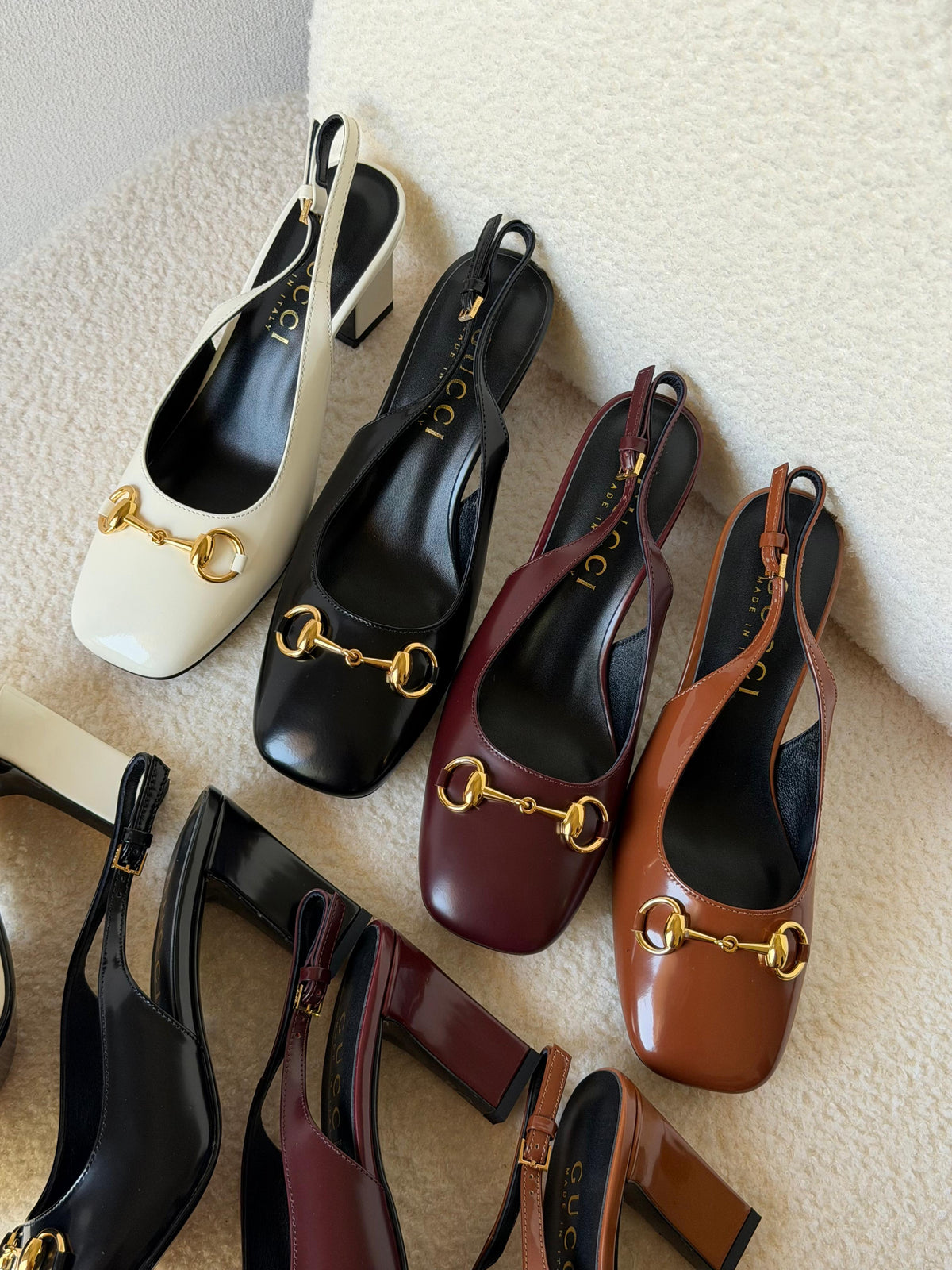Gucci Leather Horsebit Slingback Pumps - 15