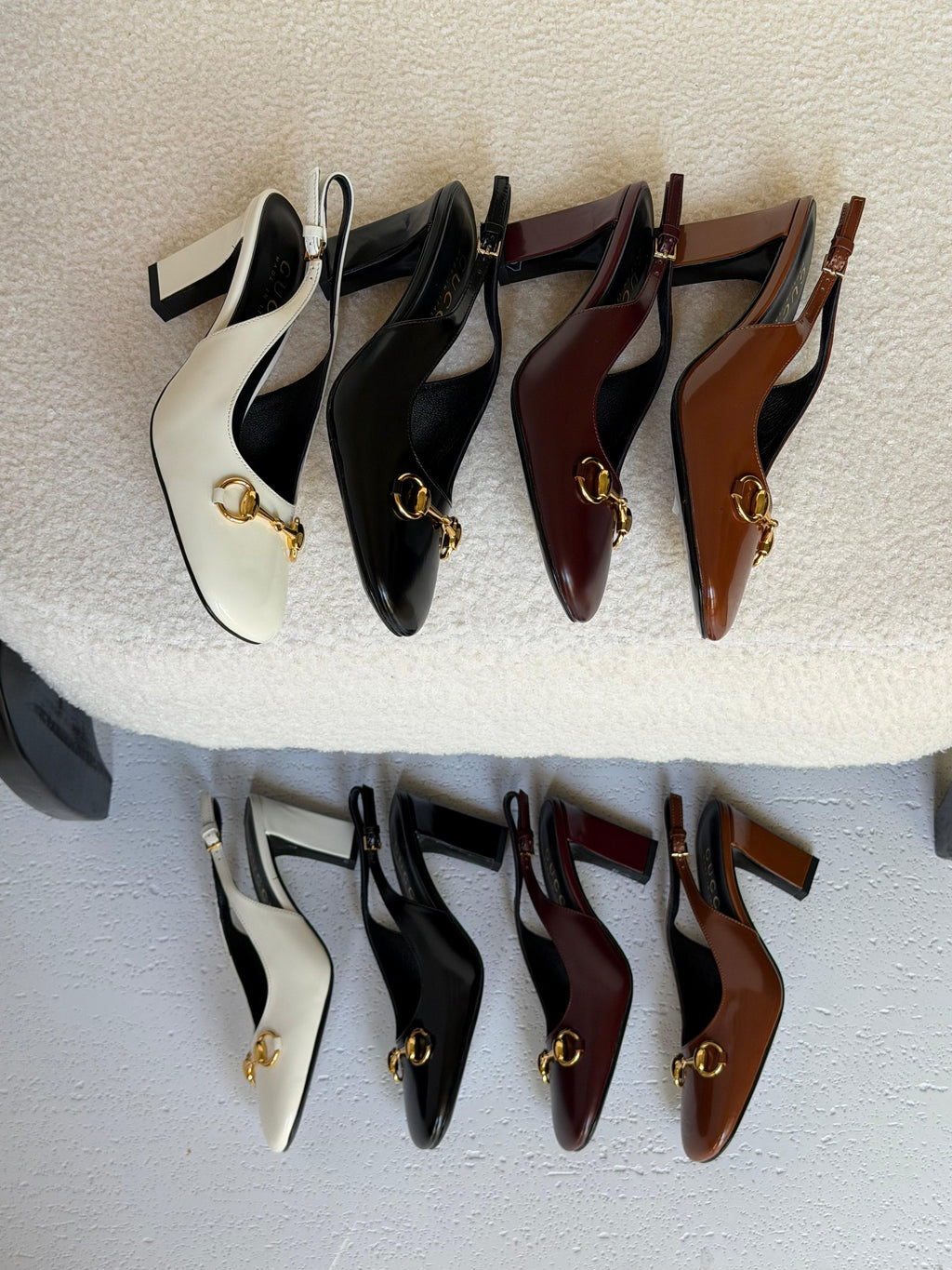 Gucci Leather Horsebit Slingback Pumps - 14