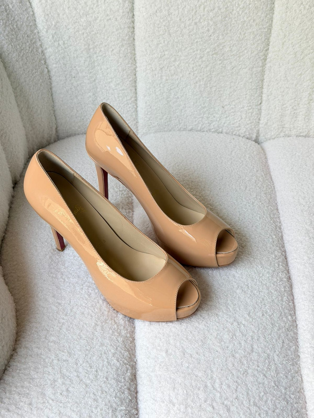 Christian Louboutin Black Patent Leather Vendome 120 Peep Toe Pumps - 2