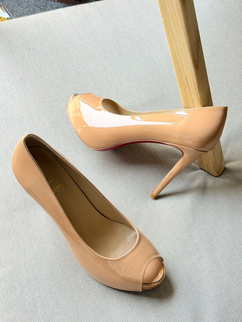 Christian Louboutin Black Patent Leather Vendome 120 Peep Toe Pumps - 4