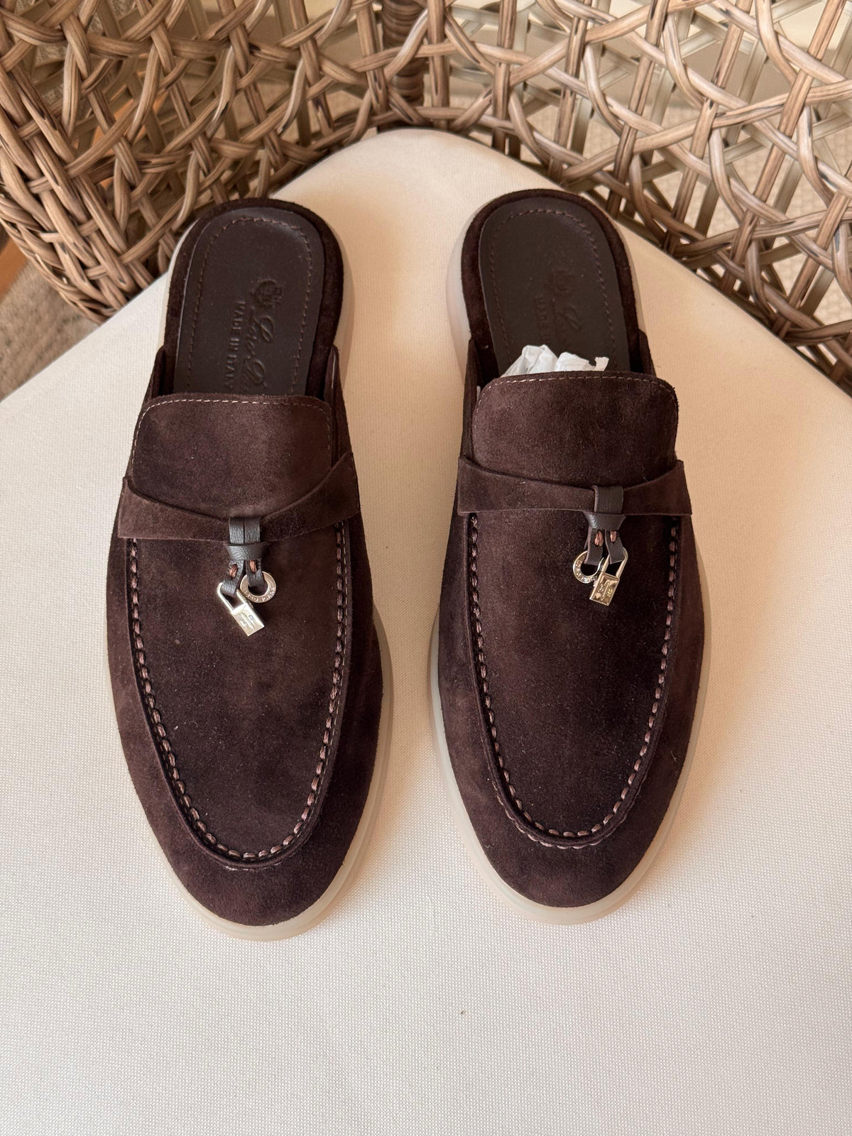 LORO PIANA Babouche Charms Walk Loafers - 12