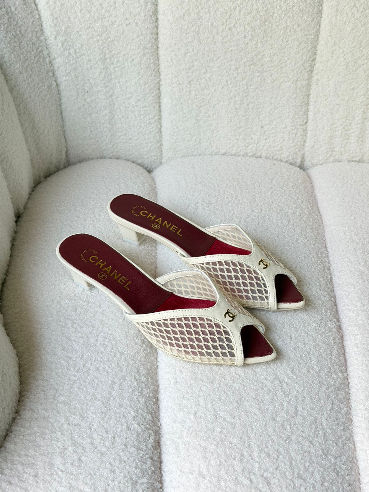 CHANEL Mules in Mixed Fibers Cotton & Lambskin - 3