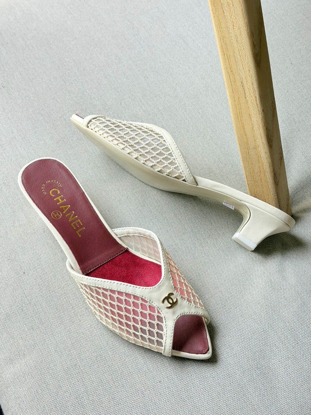 CHANEL Mules in Mixed Fibers Cotton & Lambskin - 5