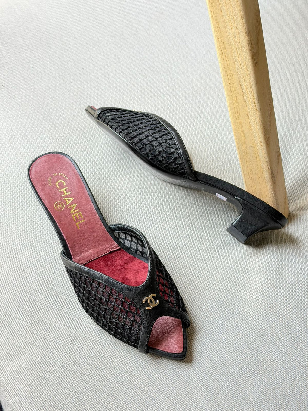 CHANEL Mules in Mixed Fibers Cotton & Lambskin - 4
