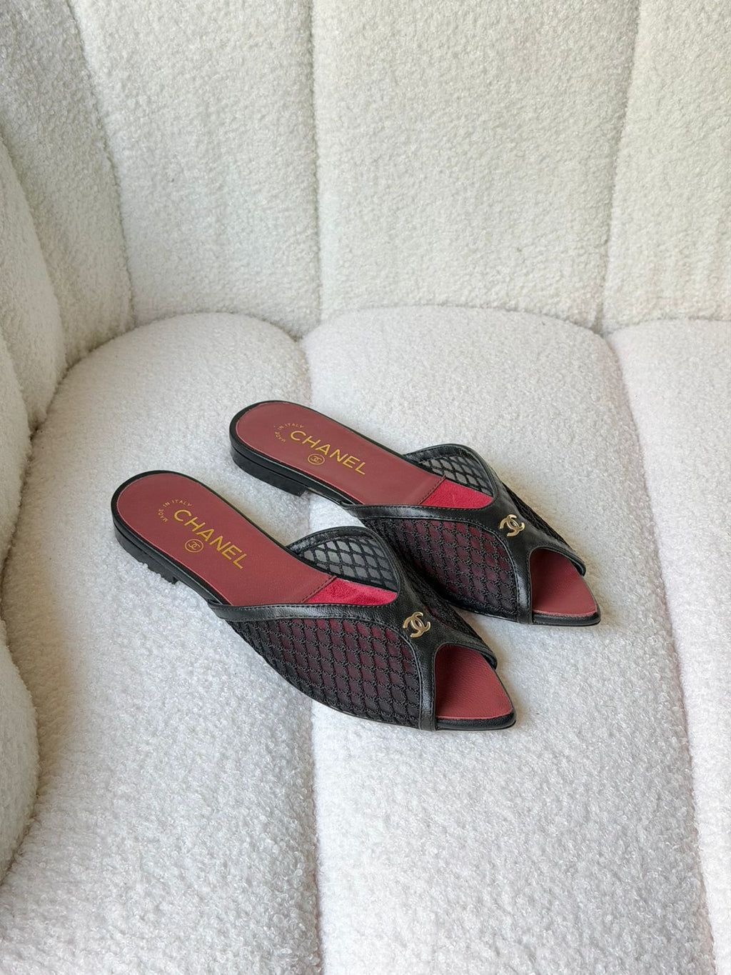 CHANEL Sandals in Mixed Fibers Cotton & Lambskin - 5