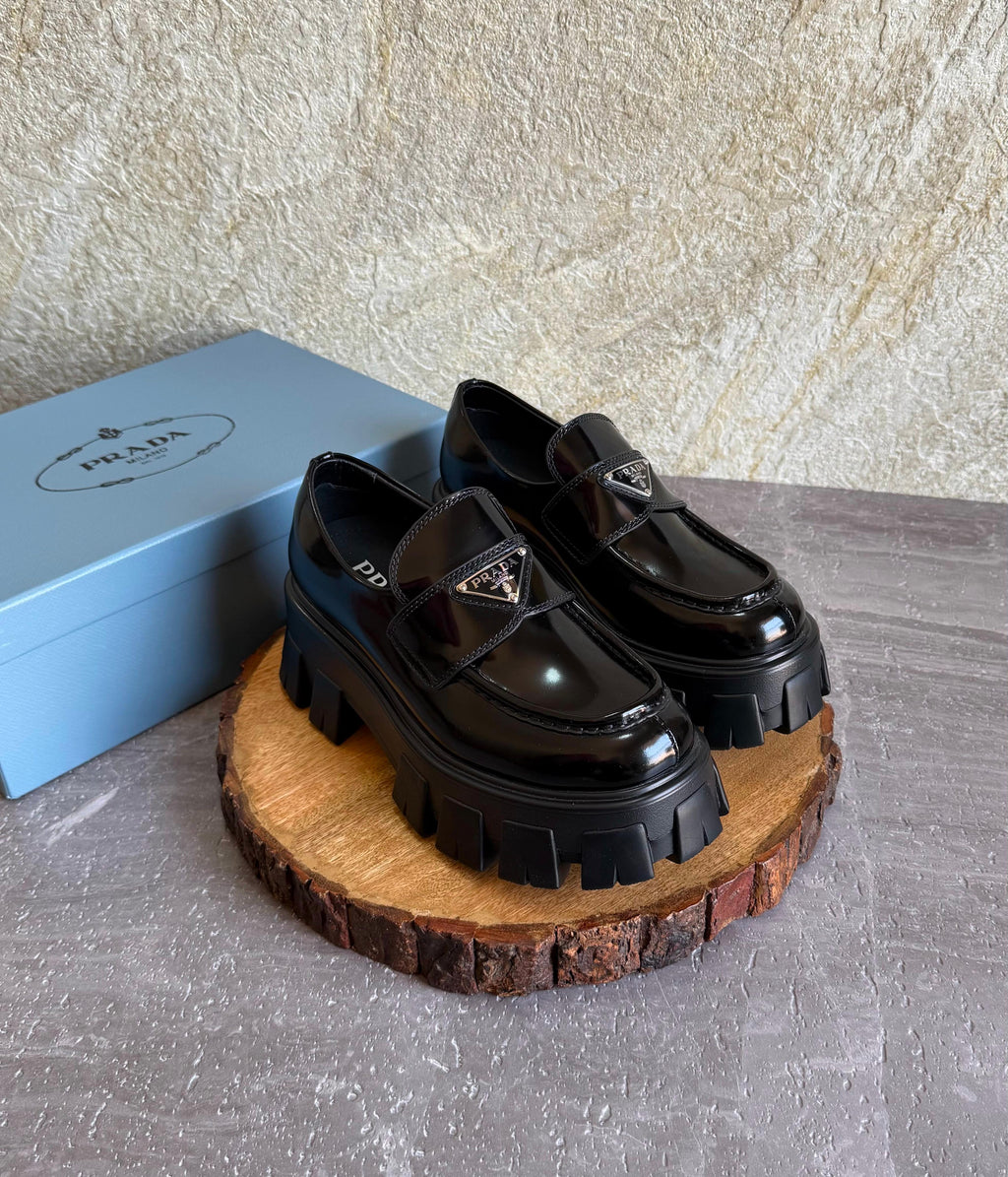 Prada Brushed Leather Loafers