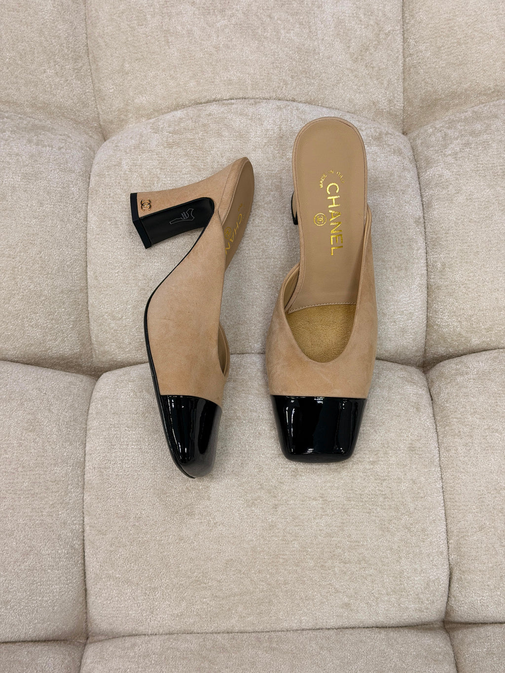 Chanel Mules in Lambskin & Patent Calfskin - 2