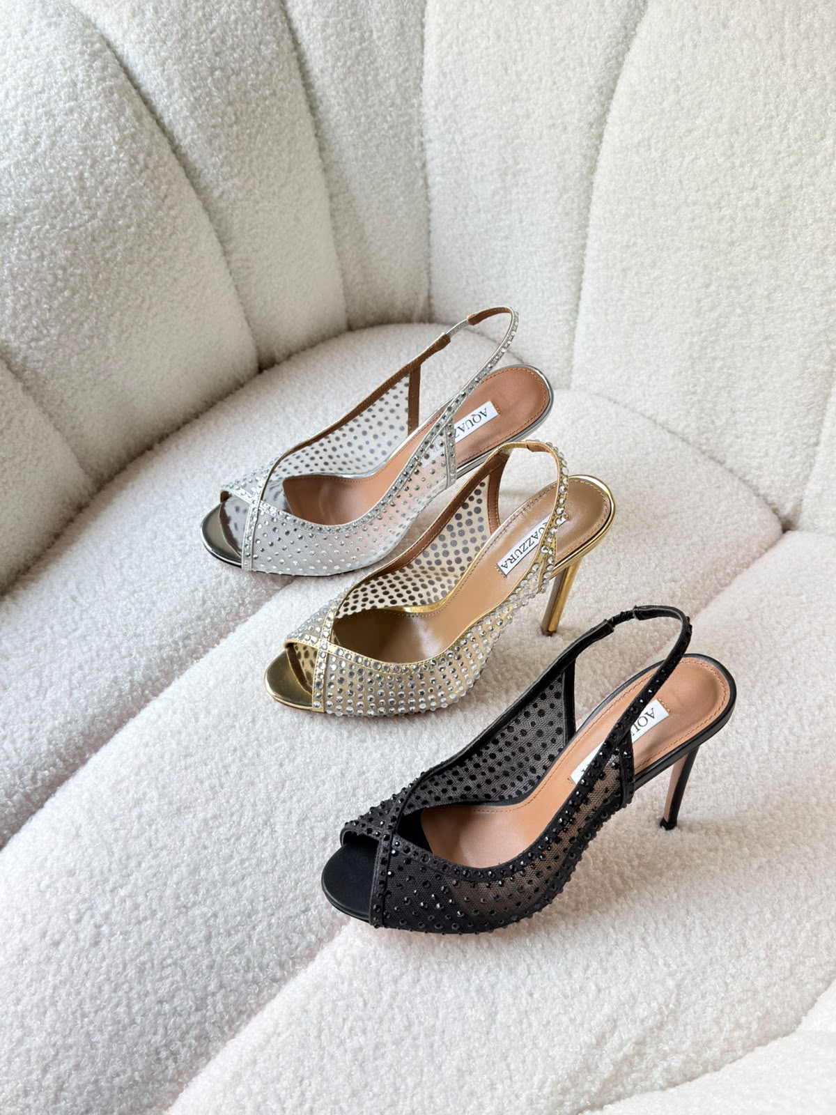Aquazzura Crystal Lover 75 sandals - 3