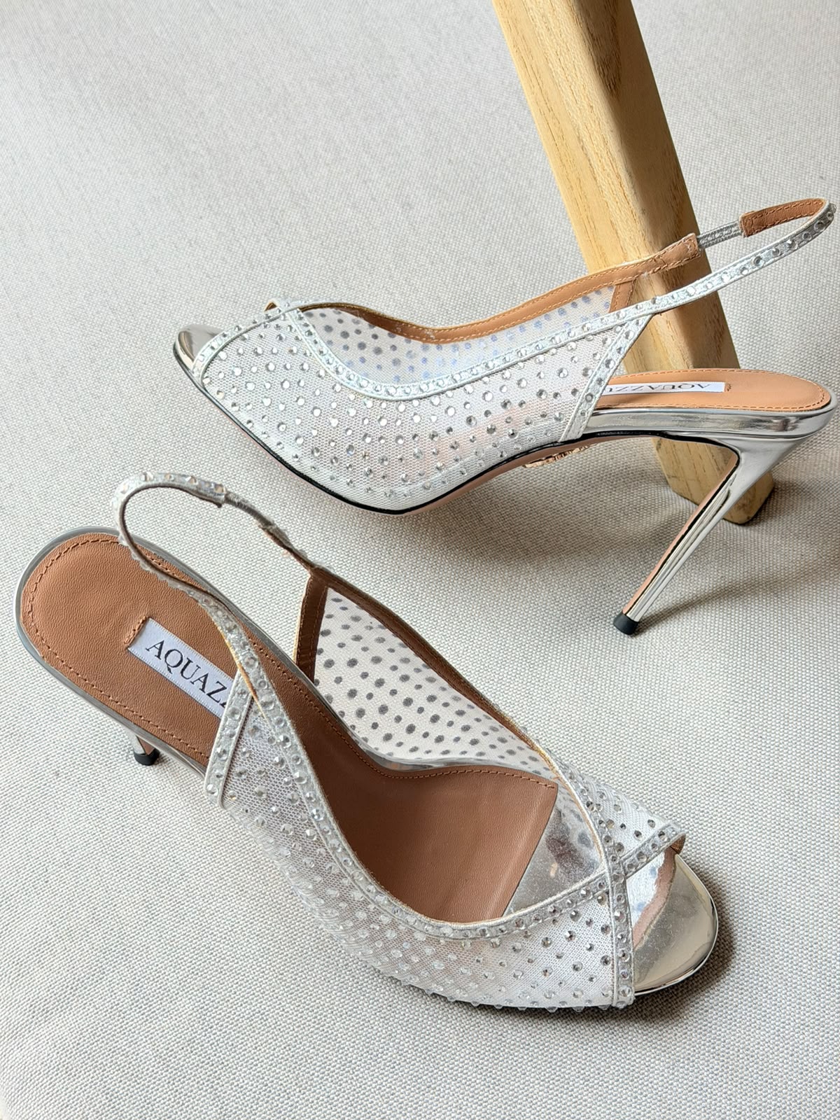 Aquazzura Crystal Lover 75 sandals - 2