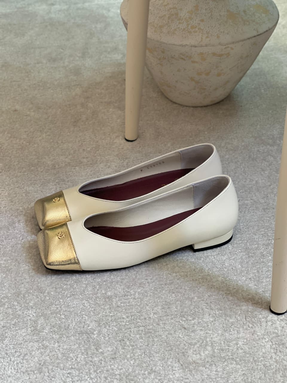 Chanel Lambskin Cap Toe CC Uniform Ballerina Flats - 4