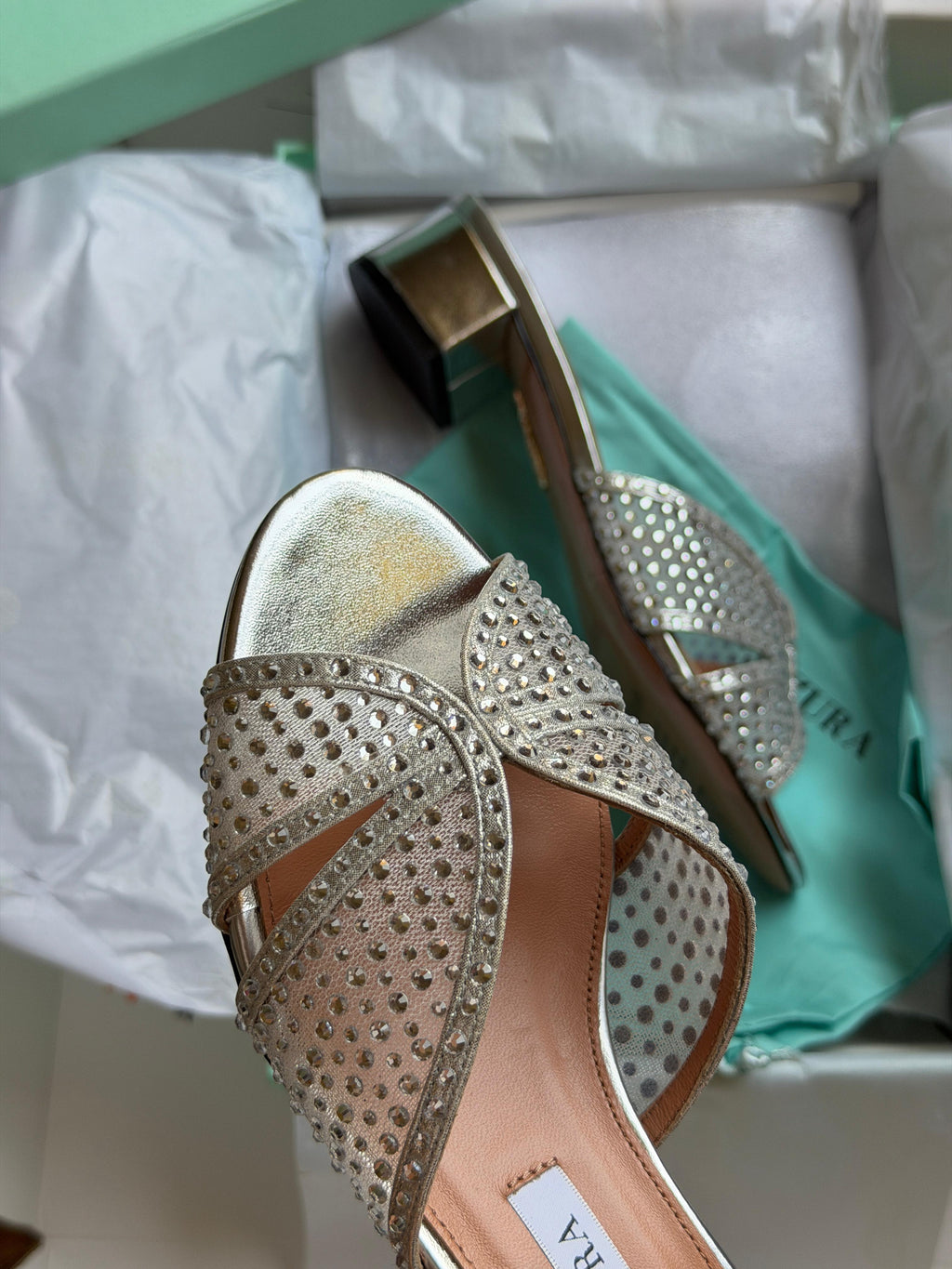 Aquazzura Crystal Lover 35 mules - 3