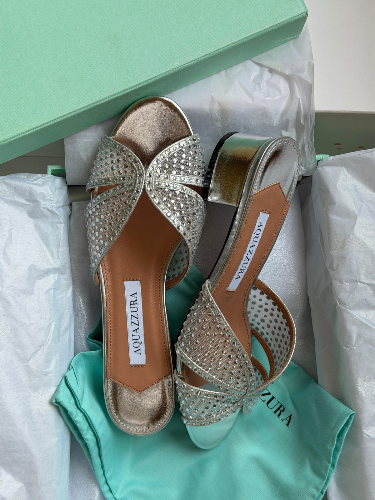 Aquazzura Crystal Lover 35 mules - 4