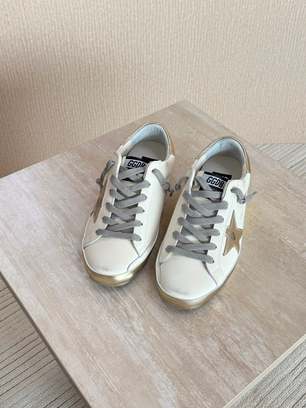 Golden Goose White Leather Super-Star Sneakers