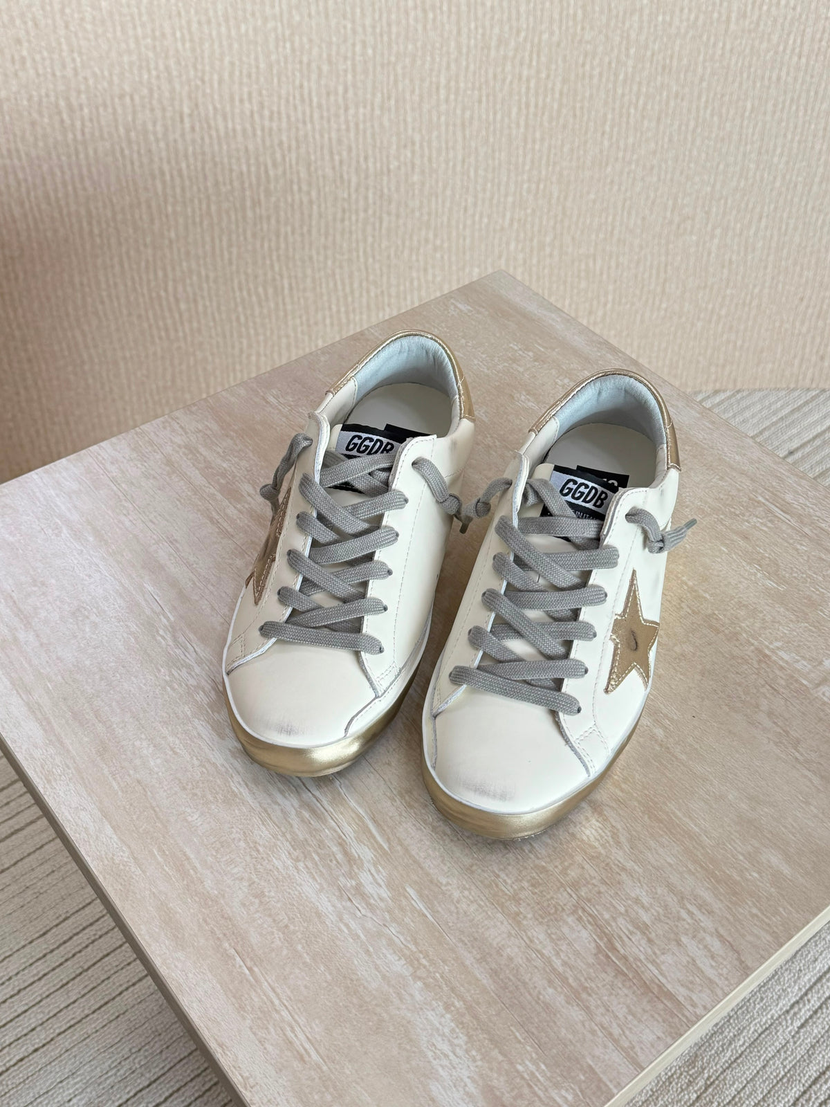 Golden Goose White Leather Super-Star Sneakers