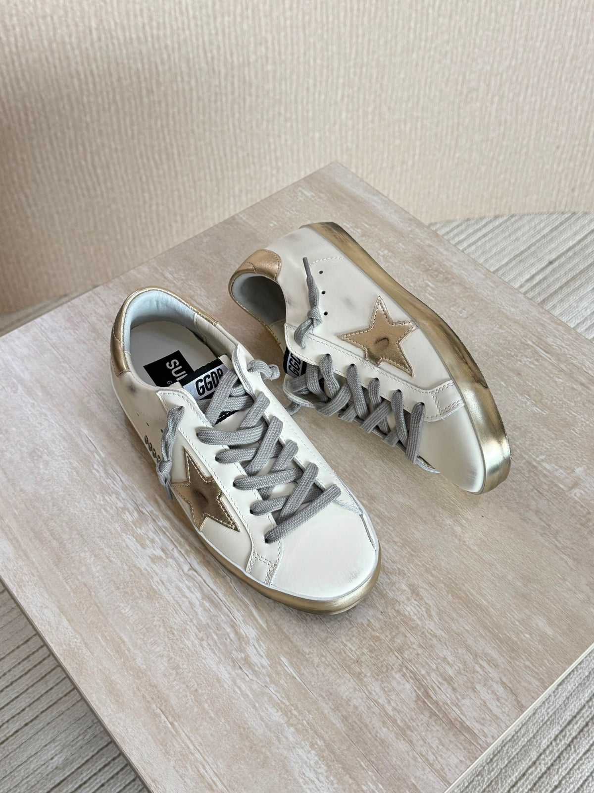 Golden Goose White Leather Super-Star Sneakers