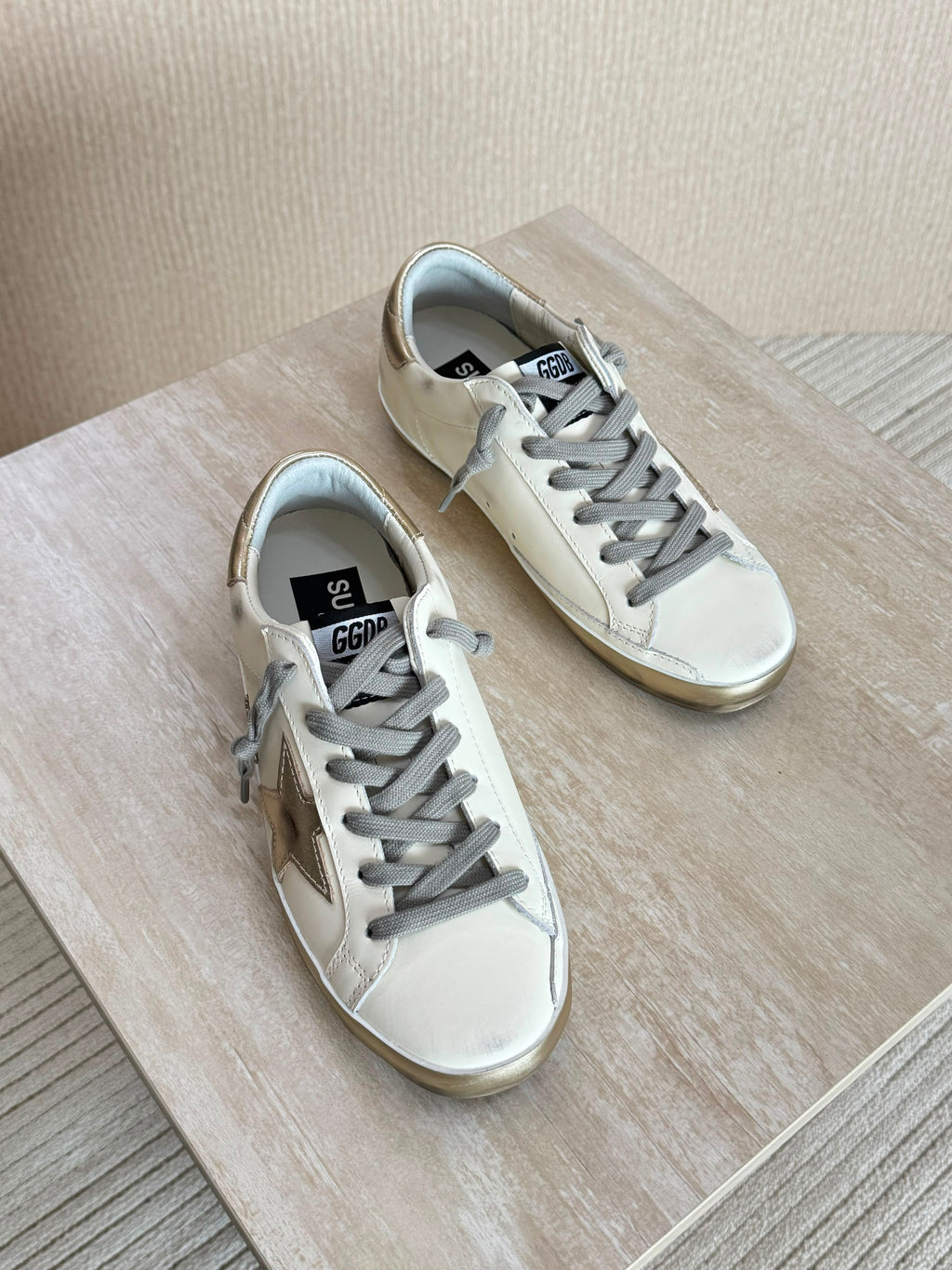 Golden Goose White Leather Super-Star Sneakers