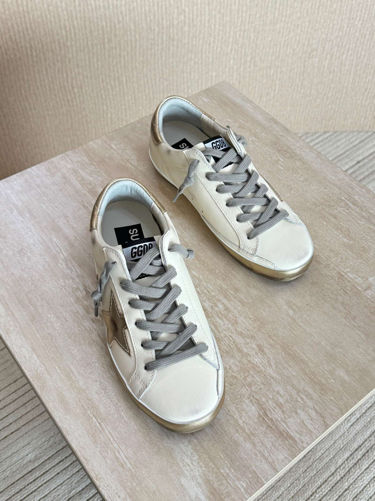Golden Goose White Leather Super-Star Sneakers