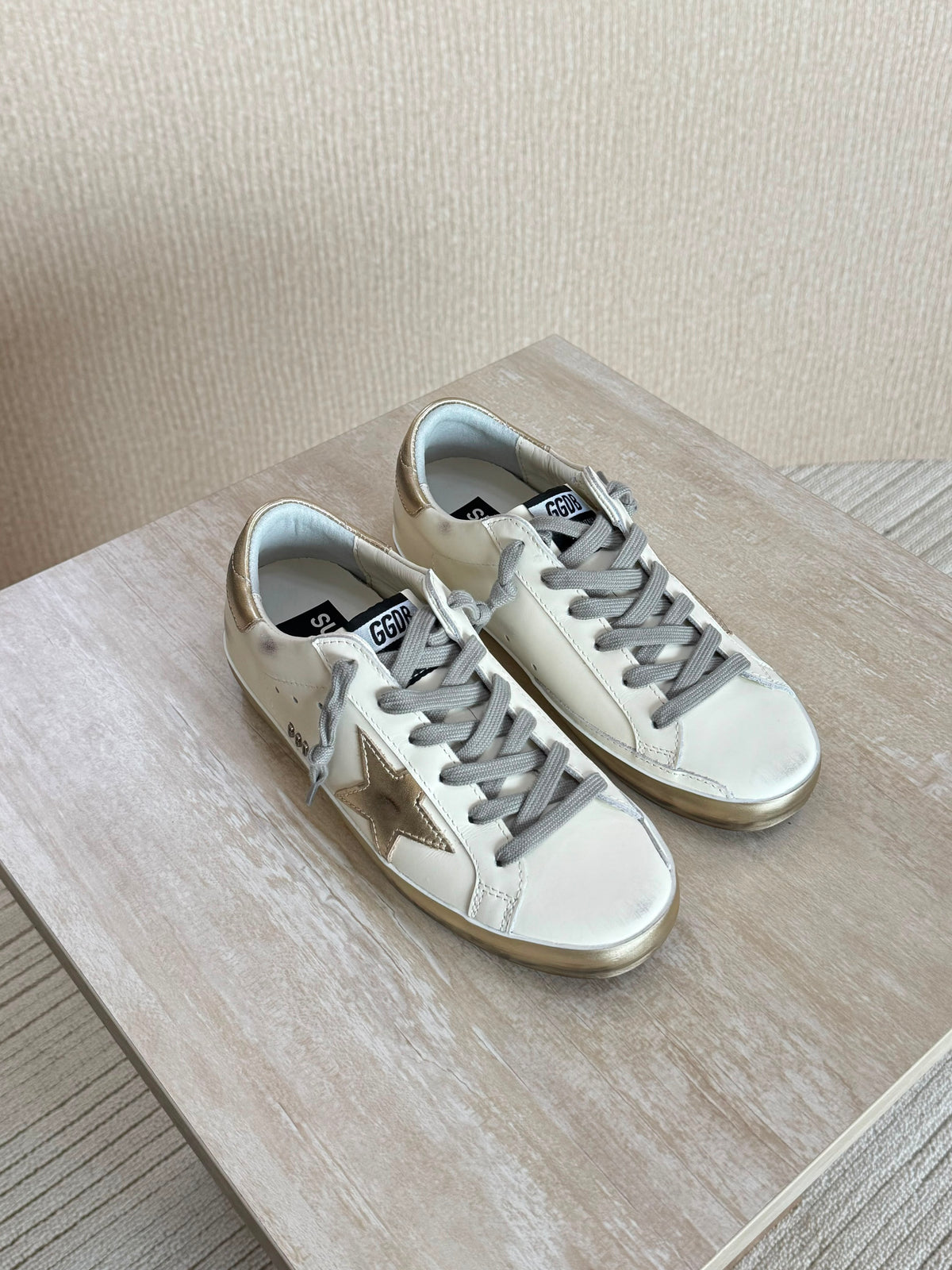 Golden Goose White Leather Super-Star Sneakers