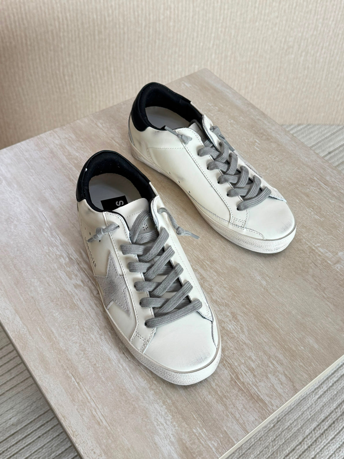 Golden Goose White Leather Super-Star Sneakers