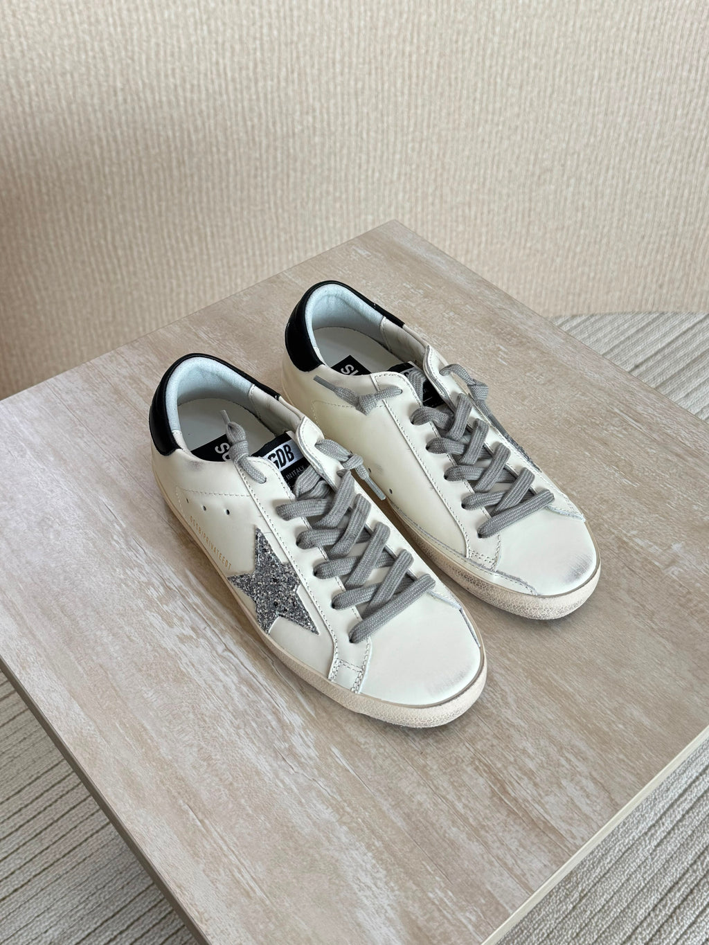 Golden Goose White Leather Super-Star Sneakers