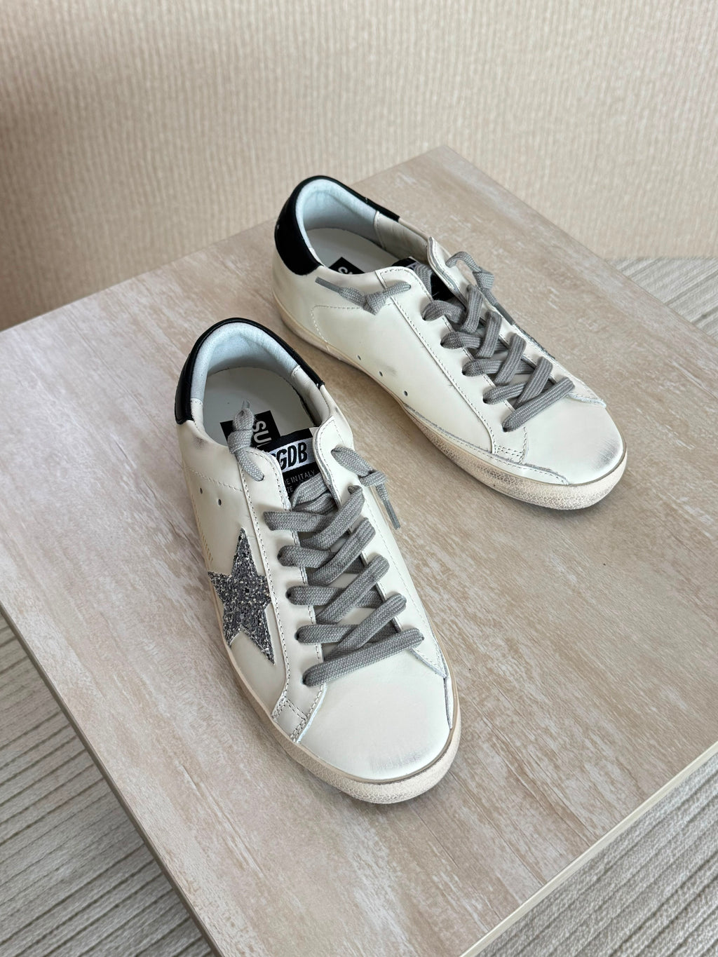 Golden Goose White Leather Super-Star Sneakers