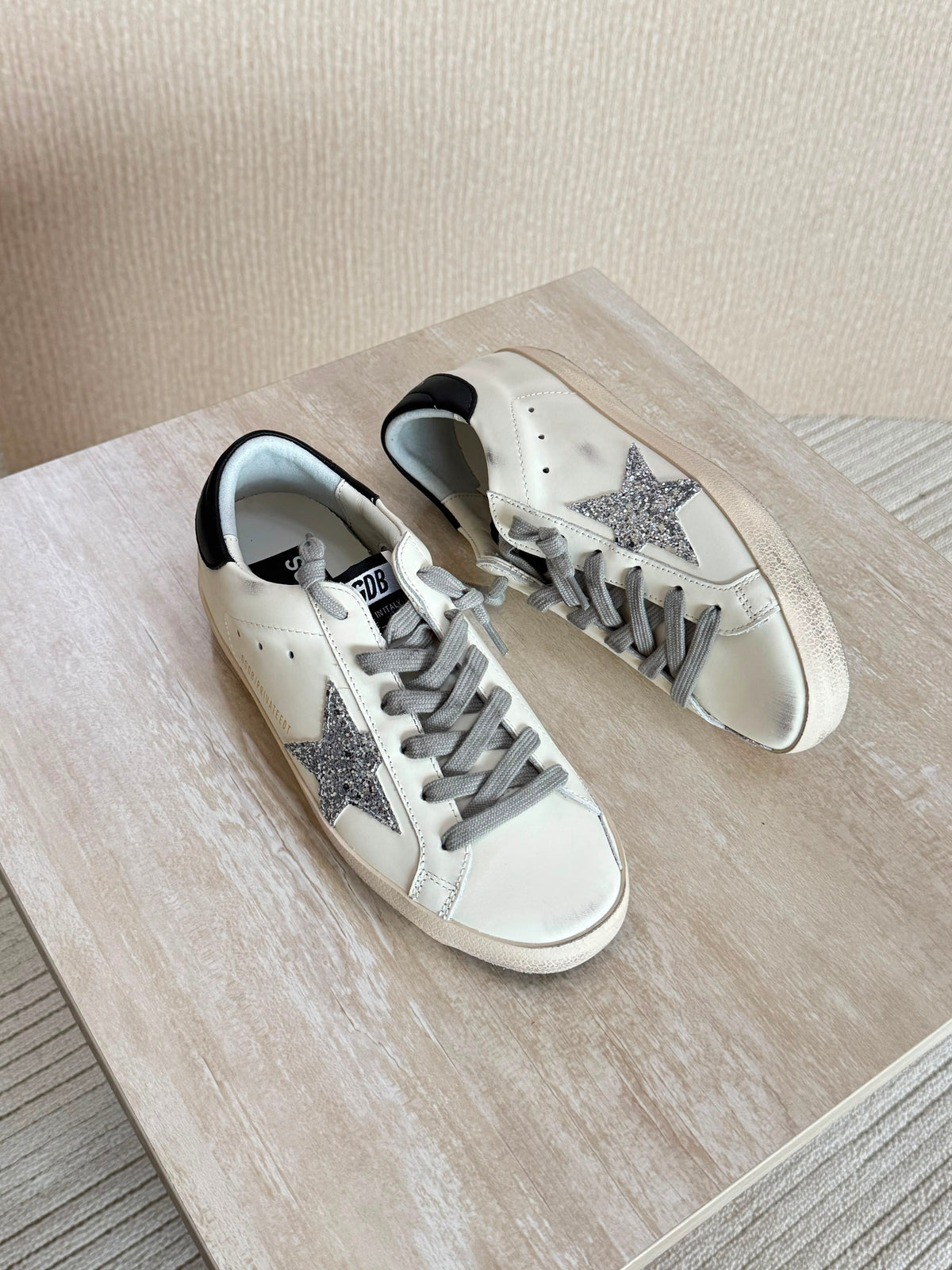 Golden Goose White Leather Super-Star Sneakers