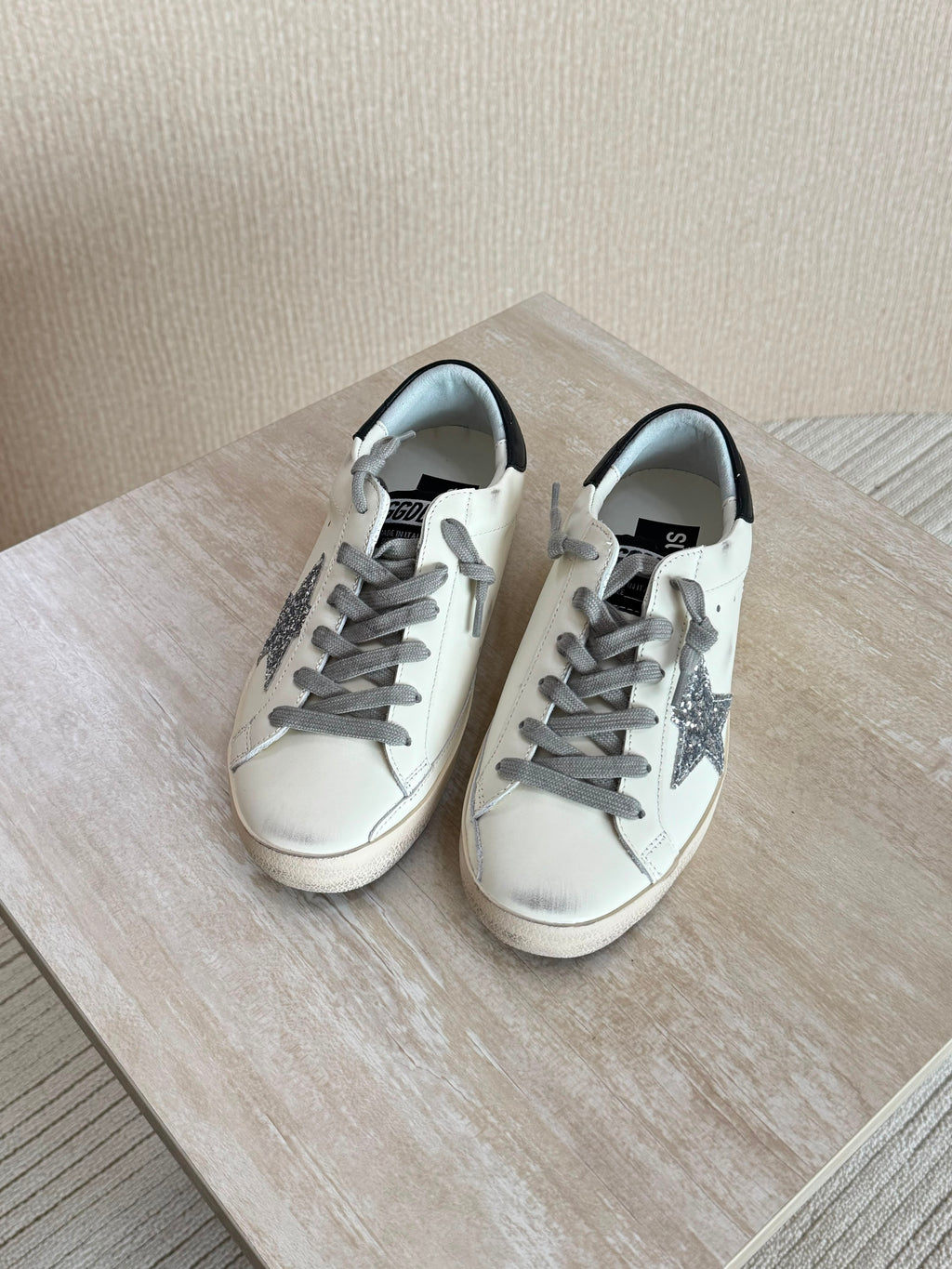 Golden Goose White Leather Super-Star Sneakers