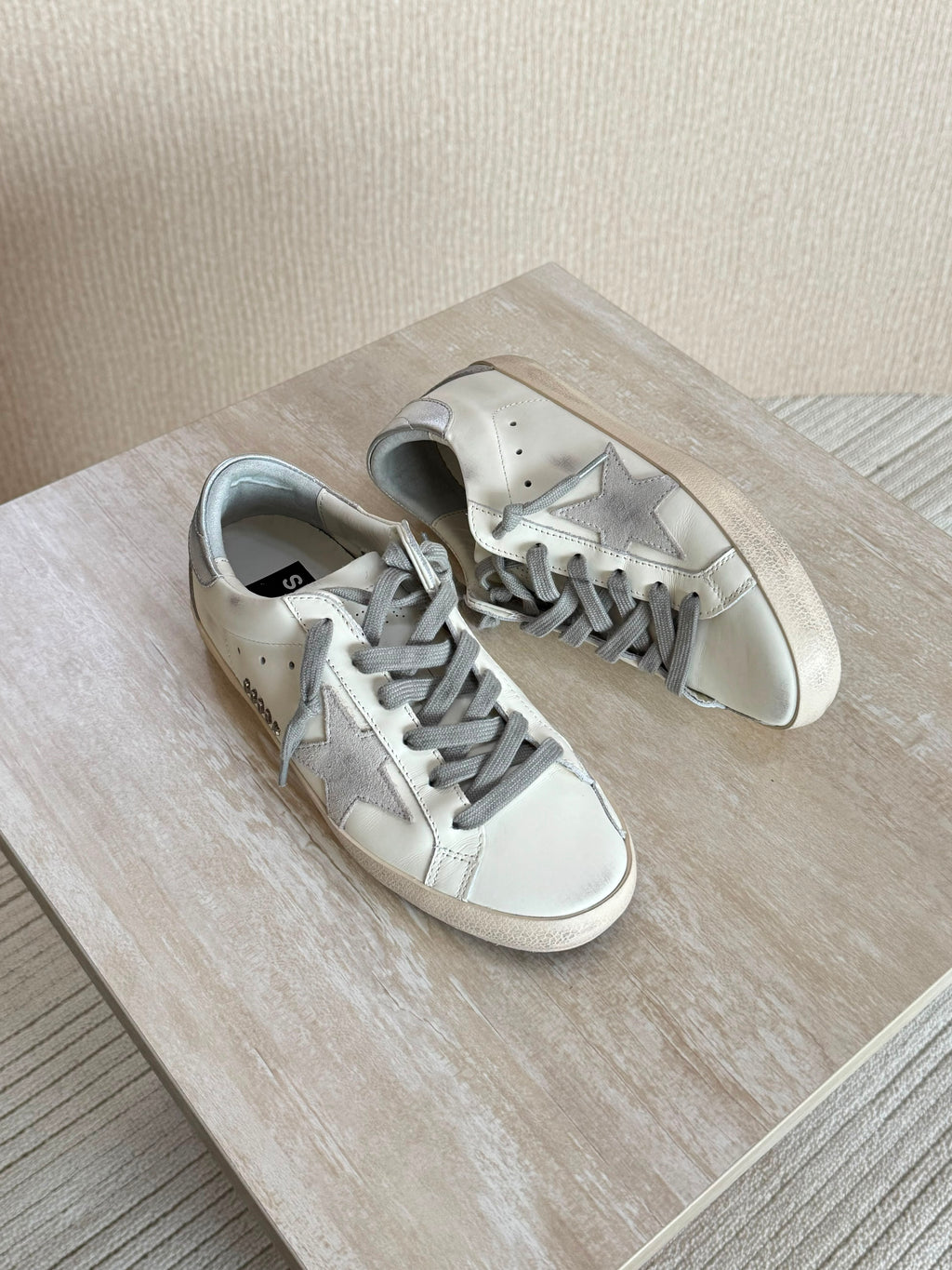 Golden Goose White Leather Super-Star Sneakers