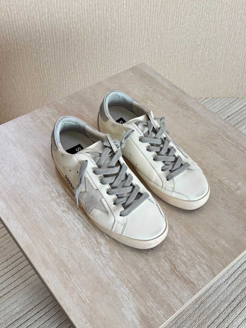 Golden Goose White Leather Super-Star Sneakers