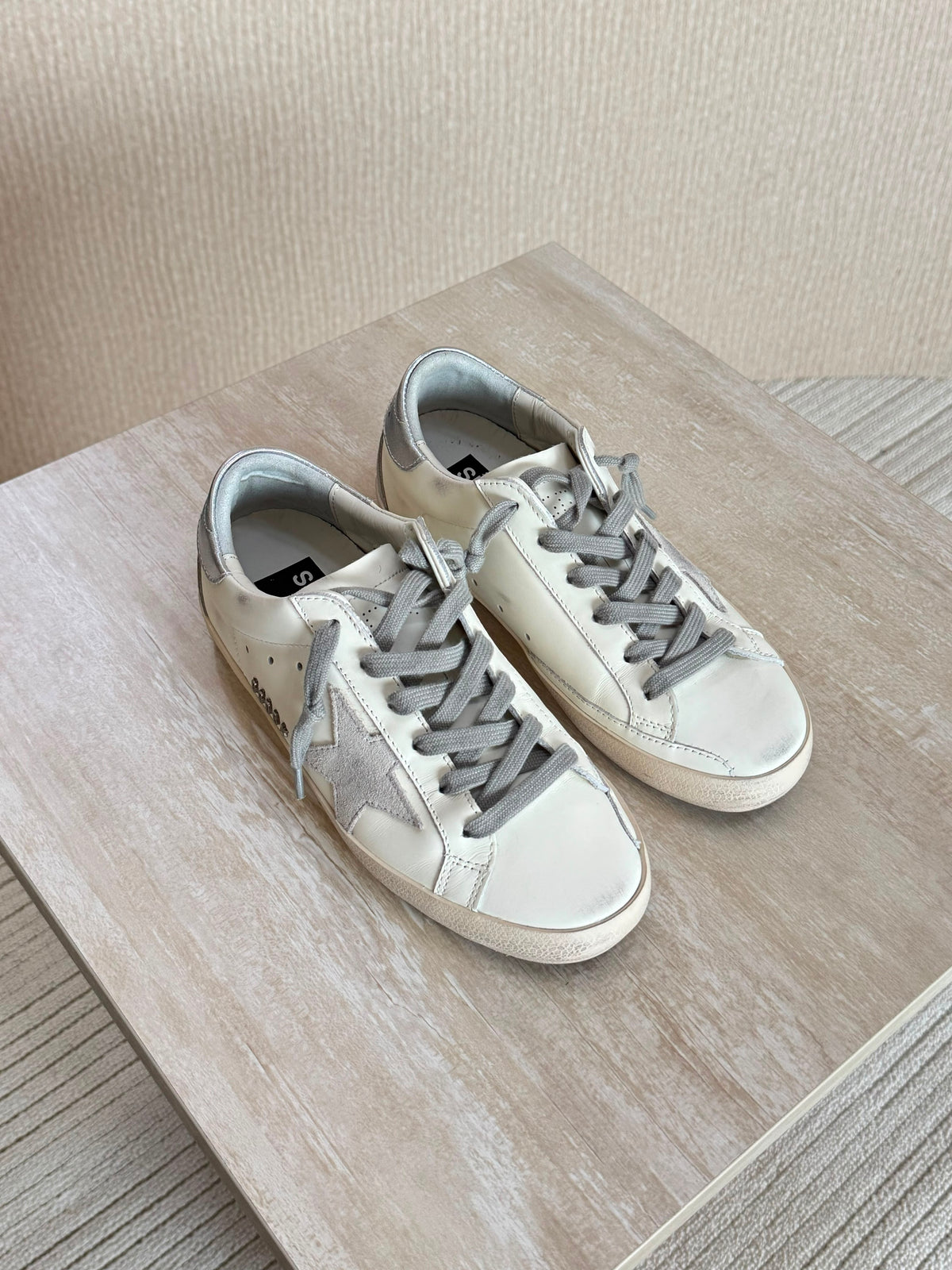 Golden Goose White Leather Super-Star Sneakers