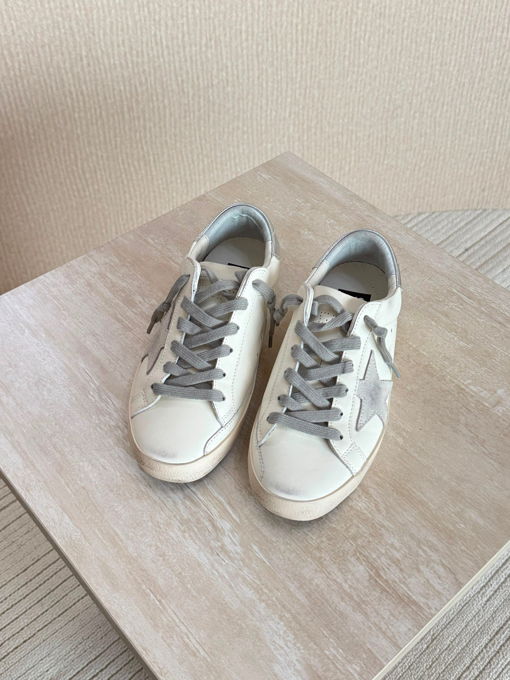 Golden Goose White Leather Super-Star Sneakers