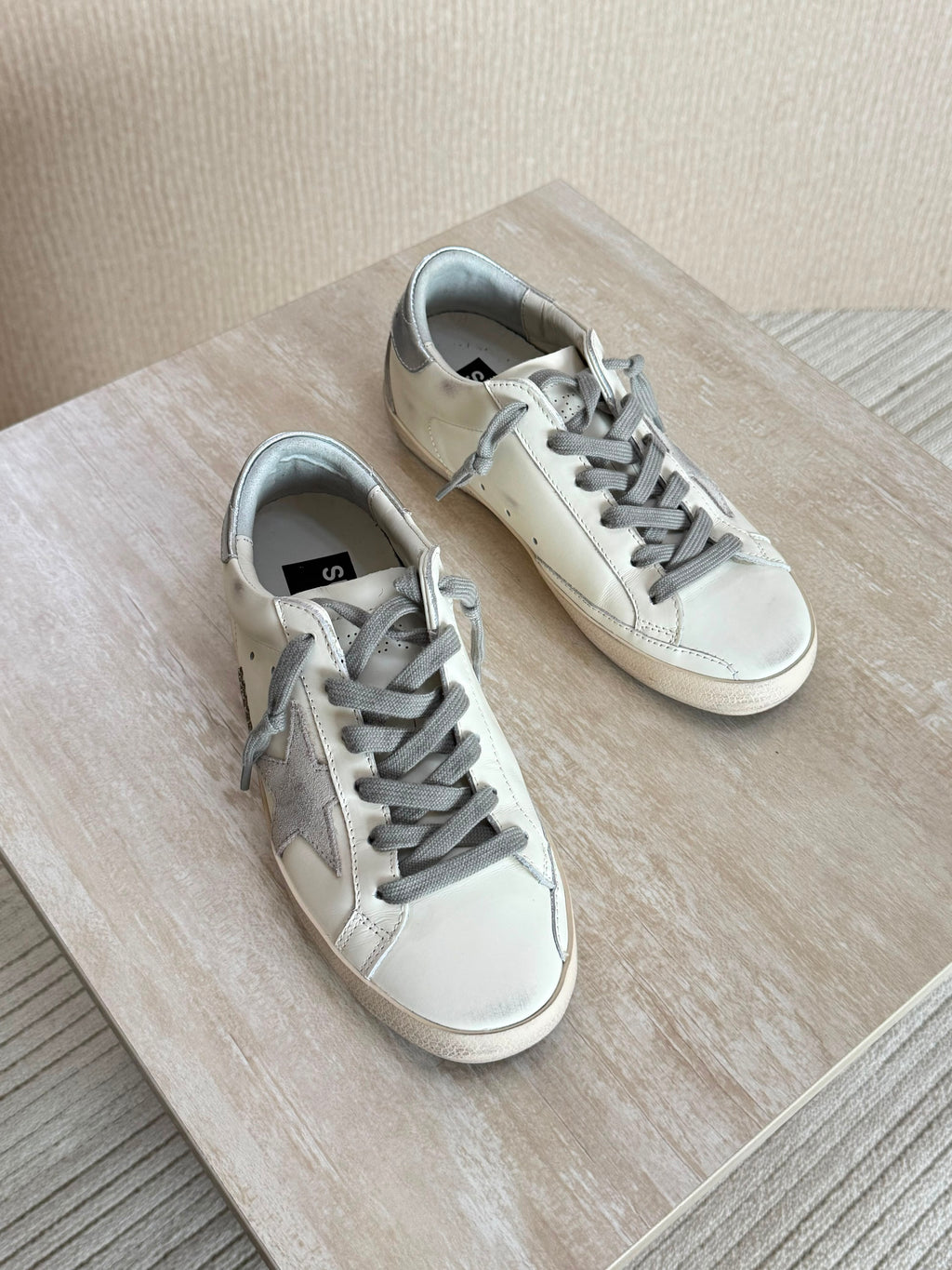 Golden Goose White Leather Super-Star Sneakers