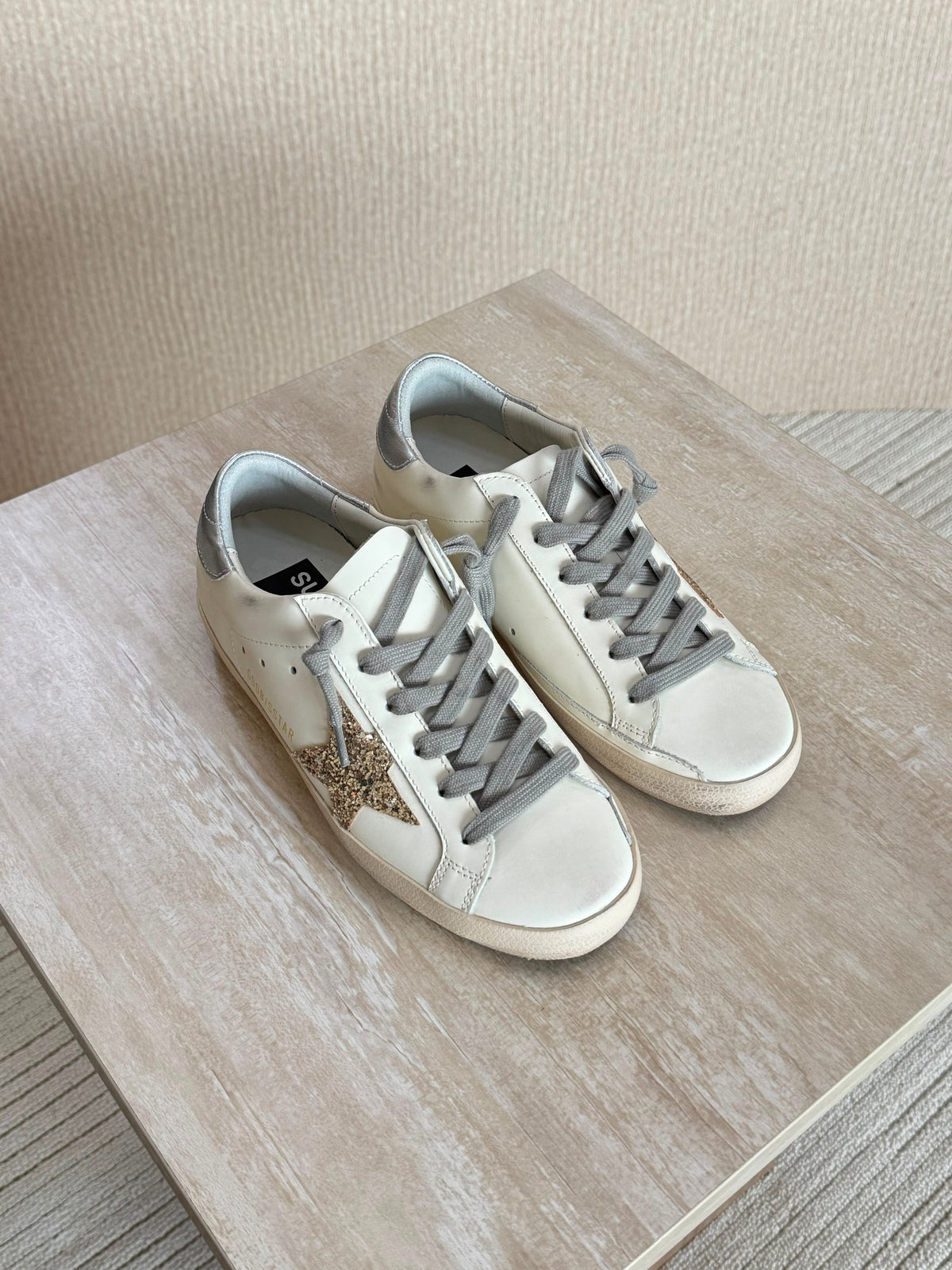 Golden Goose White Leather Super-Star Sneakers