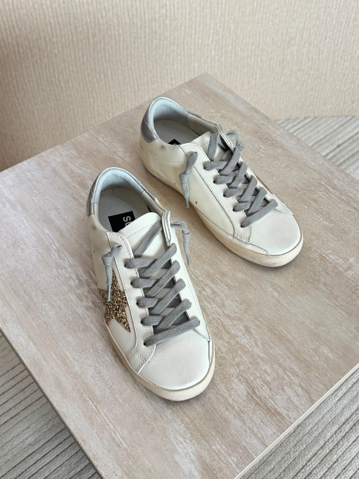 Golden Goose White Leather Super-Star Sneakers