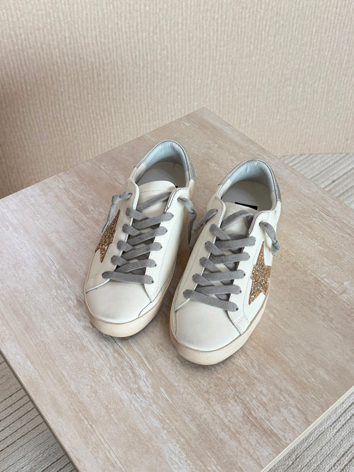 Golden Goose White Leather Super-Star Sneakers