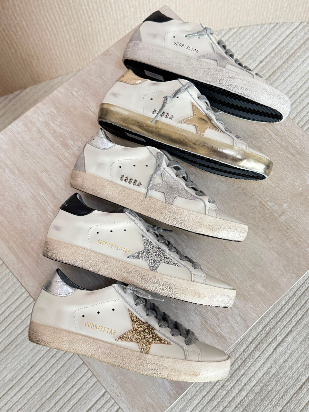Golden Goose White Leather Super-Star Sneakers