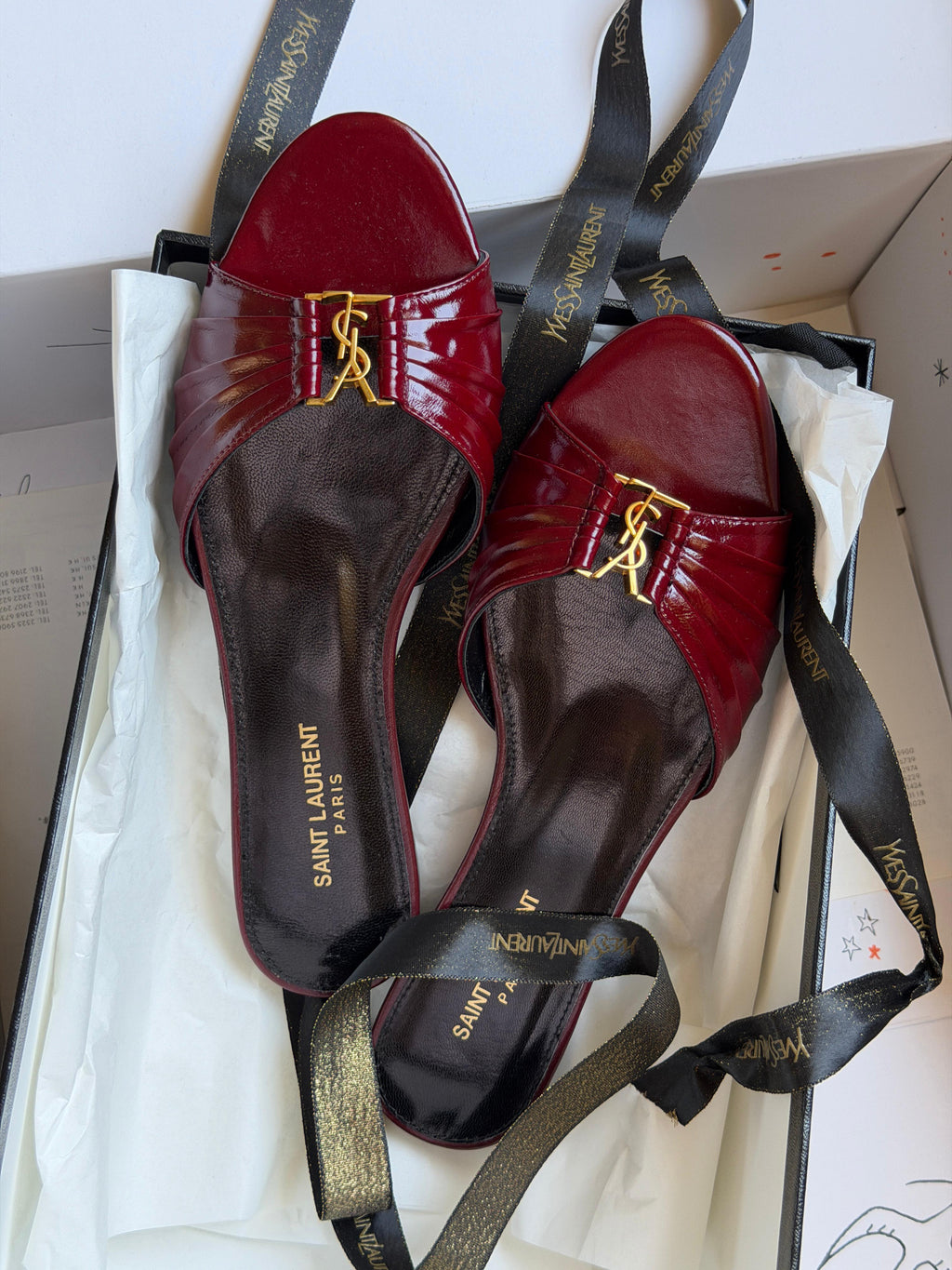 SAINT LAURENT Brown Babylone Slides - 5